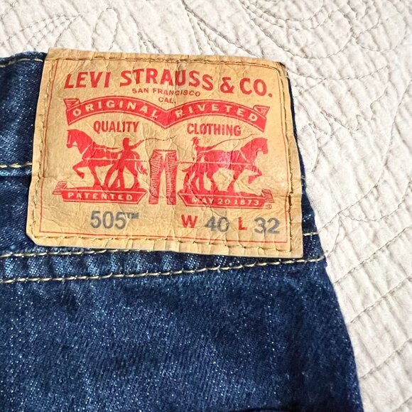 505 Levi's Men's Wide Leg dark blue jeans size 40X32 - Picture 9 of 9
